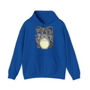 Sweat Totoro Fleurs Bleu