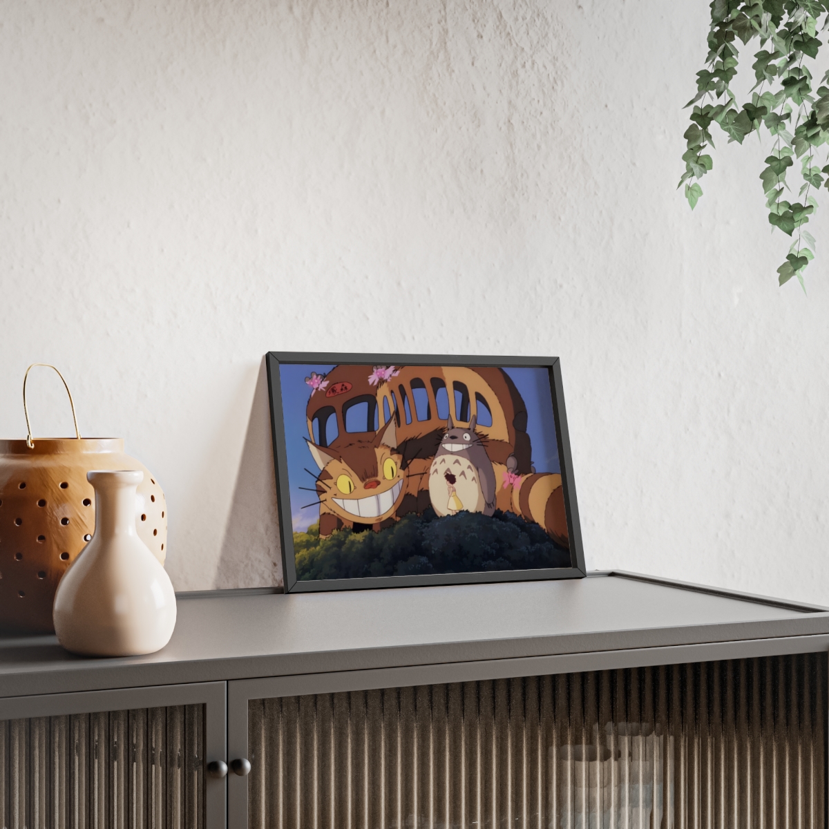 Tableau Totoro Chat Bus - détail